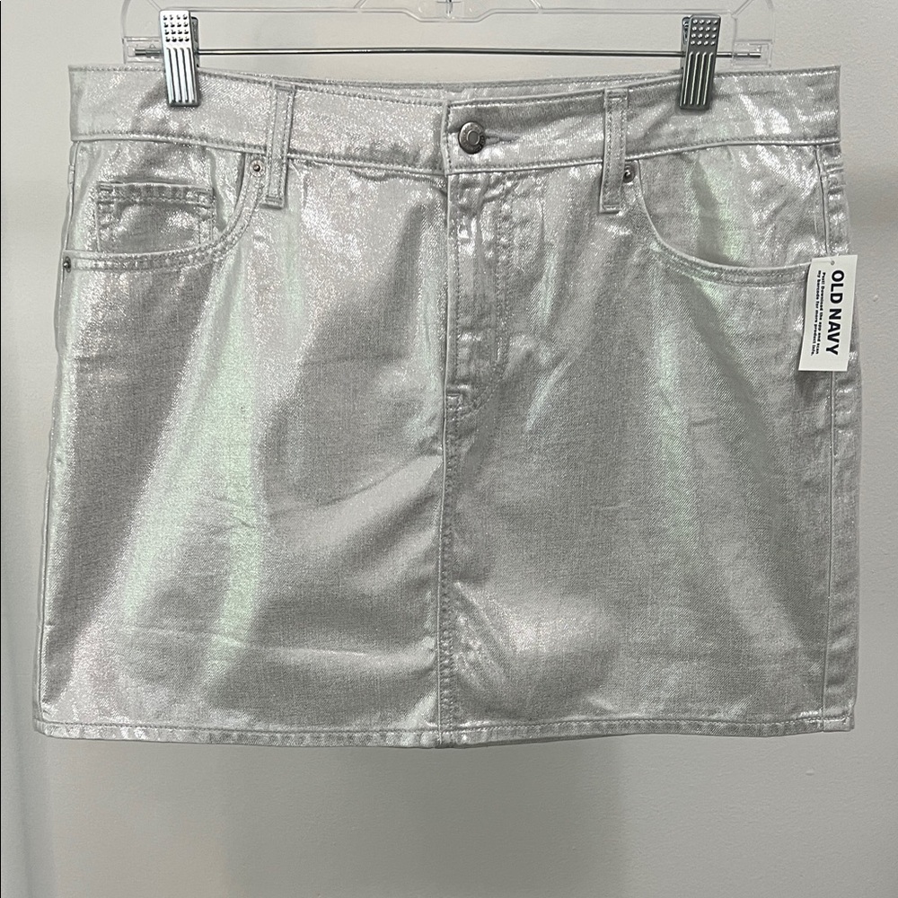 Old Navy Silver Jean Skirt